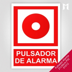 Foto principal CARTEL PVC LUMINISCENTE 21x30CM PULSADOR ALARMA 0258