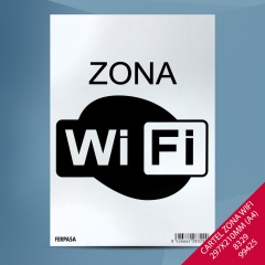 Foto principal CARTEL ZONA WIFI 297X210mm 8329