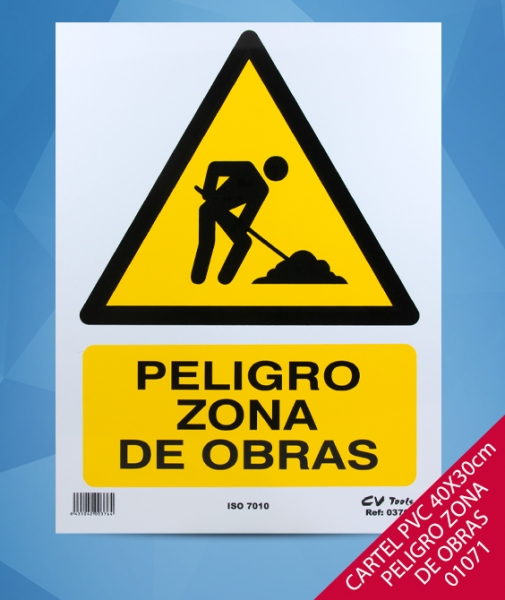 Foto principal CARTEL PVC 40X30cm PELIGRO ZONA OBRAS