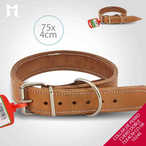 Foto principal COLLAR PERRO CUERO DOBLE 75X4cm CO-08