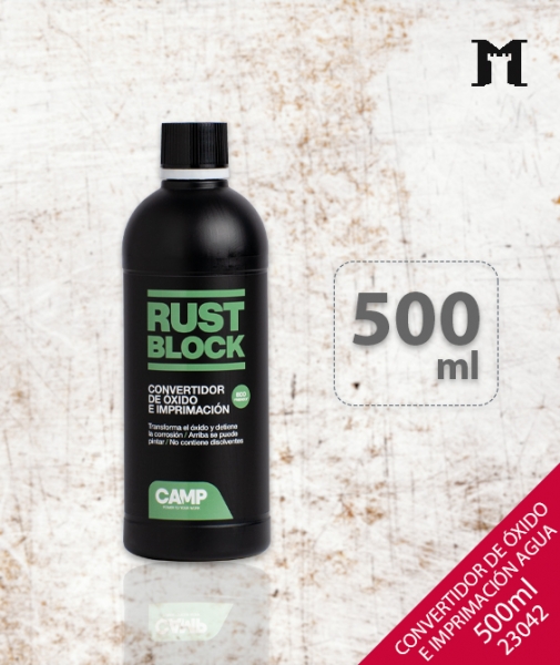 Foto principal RUST BLOCK CONVERTIDOR DE ÓXIDO E IMPRIMACIÓN AL AGUA 500ml