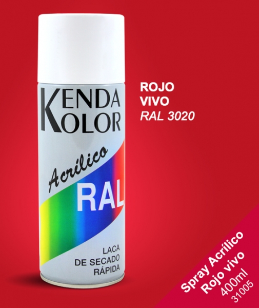 Foto principal SPRAY ROJO VIVO KENDA ACRÍLICO 400ml RAL 3020