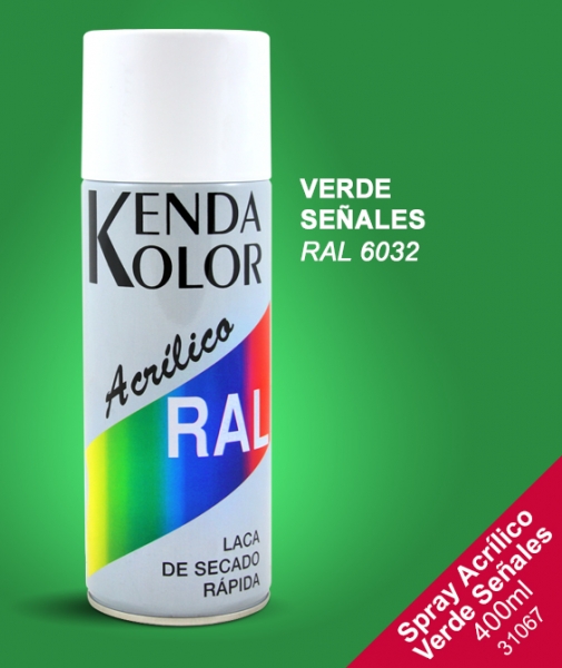 Foto principal SPRAY VERDE SEÑALES KENDA ACRÍLICO 400ml RAL 6032