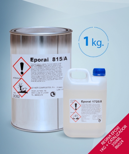 Foto principal RESINA EPOXI 1KG + CATALIZADOR 350ML